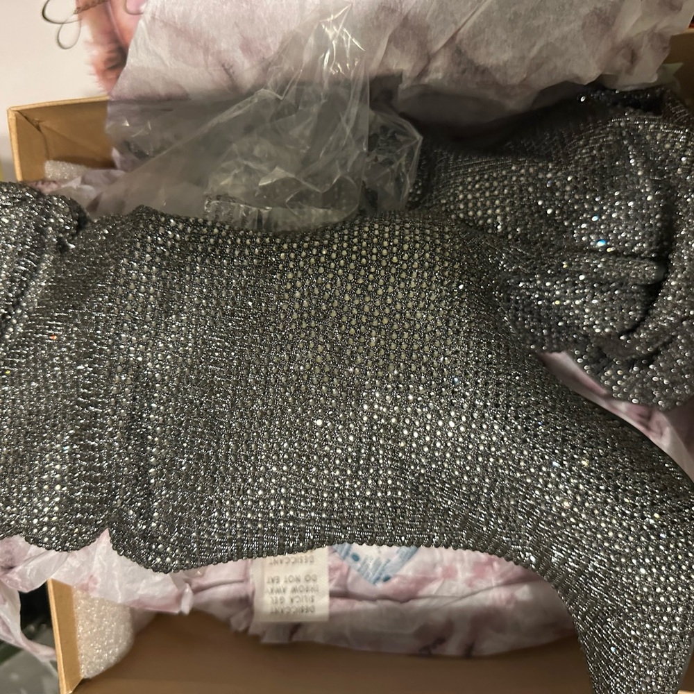 Jessica Simpson Silver Sprinkle Me Baby Heeled Boots